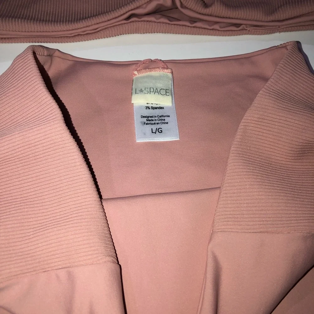 L space Jackie bikini bottoms pink high waisted/Ribbed Celeste Bikini Top - Picture 6 of 9